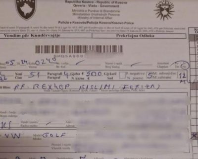 Gjobë nga 500 euro ndaj dy shoferëve që bënin gara shpejtësie në Ferizaj