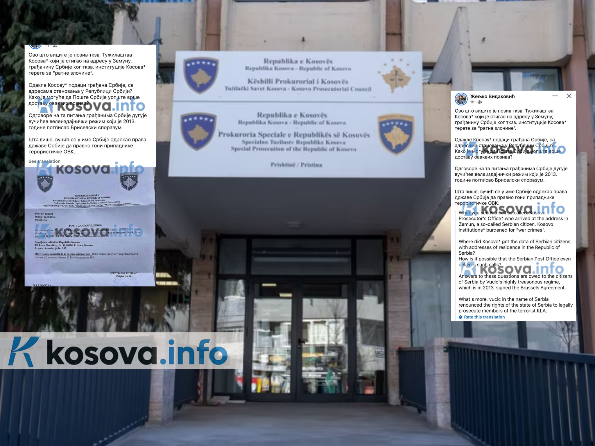 Ekskluzive: Prokuroria e Kosovës dërgon fletëthirrje për krime lufte edhe në Serbi, reagime në Beograd