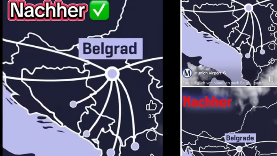 Bëhet korrigjimi në reklamën e Air Serbia  Kosova paraqitej si pjesë e Serbisë 